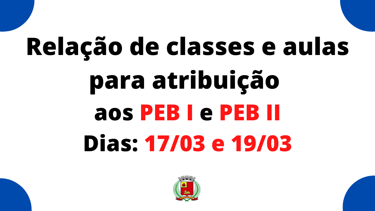 Imagem notícia Relação de Classes/Aulas para Atribuição